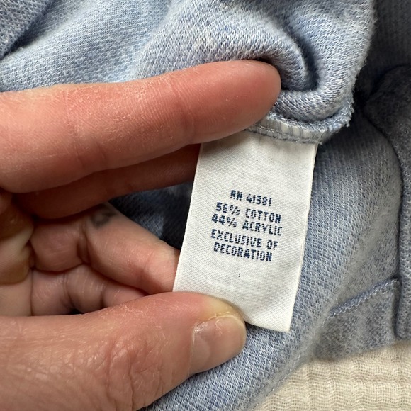 Vintage Polo Ralph Lauren Sweater Mens 2XB Blue Quarter Zip Pullover Knit FLAWED - Picture 5 of 13